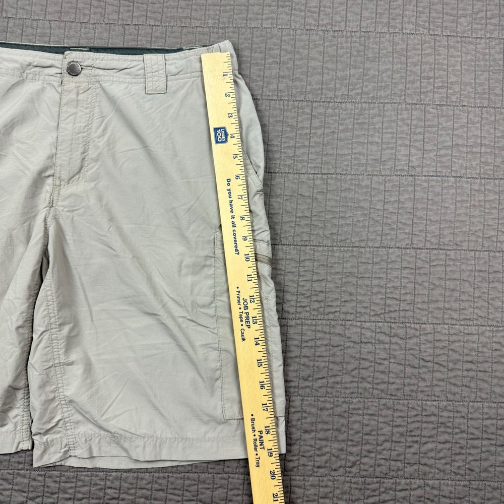 Columbia Cargo Shorts Men 34 Light Gray 10" Nylon Outdoors Hiking Fishing Casual - Picture 9 of 10